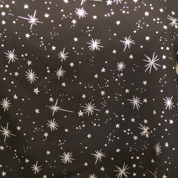 EUC Hanna Nikole 24W Galaxy Star Print Draped Capelet Black and Silver Dress - Picture 4 of 9